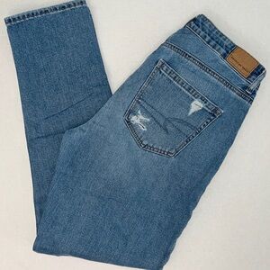 American Eagle distressed high waist mom jean